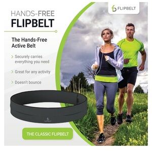 FREE SHIPPING! Great for exercising! 2 Flipbelts in Carbon gray